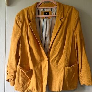 XL Jules & Leopold Linen Blend Mustard Blazer